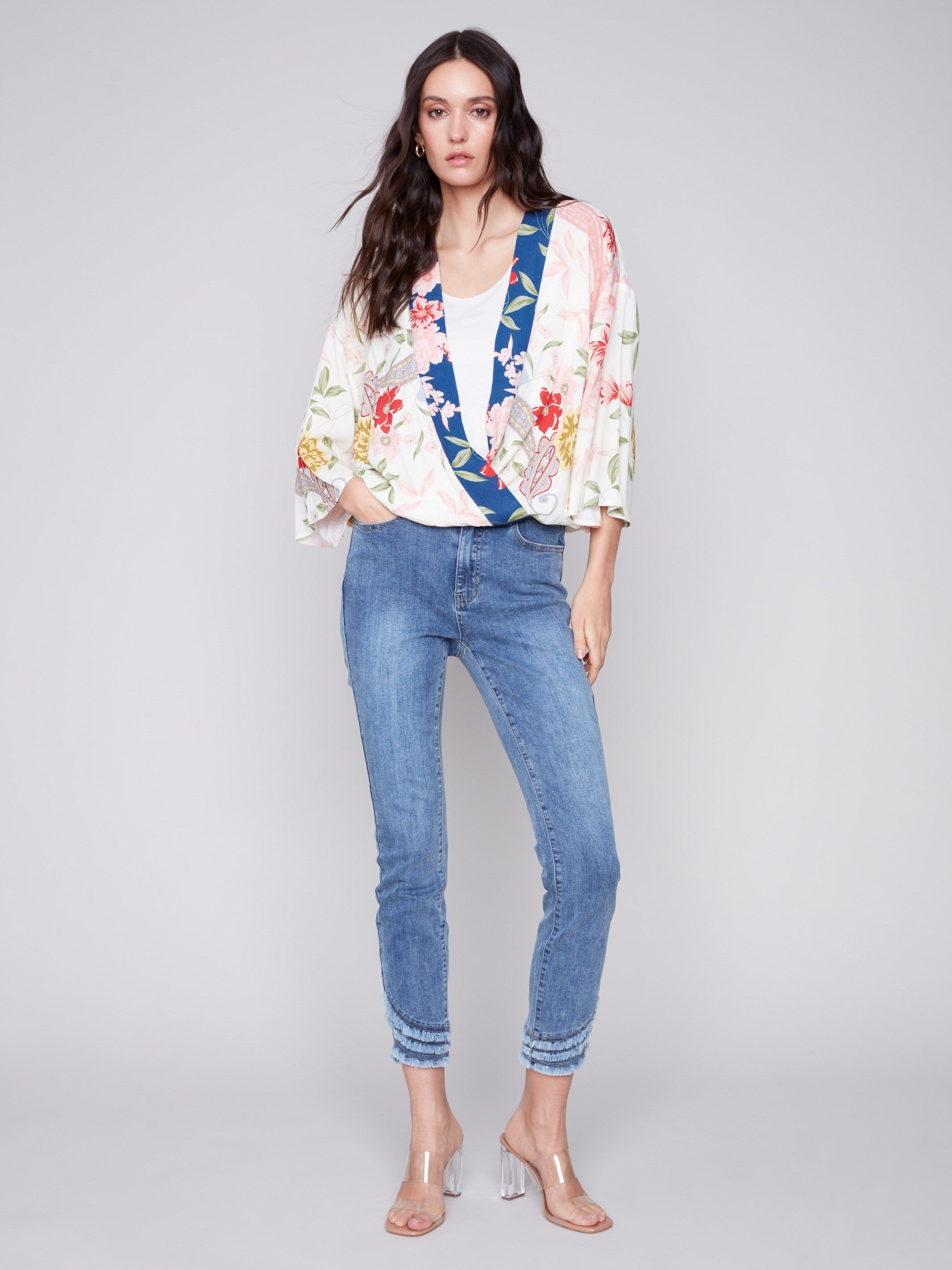 Printed Overlap Blouse - Paisley - Charlie B Collection Canada - Image 3