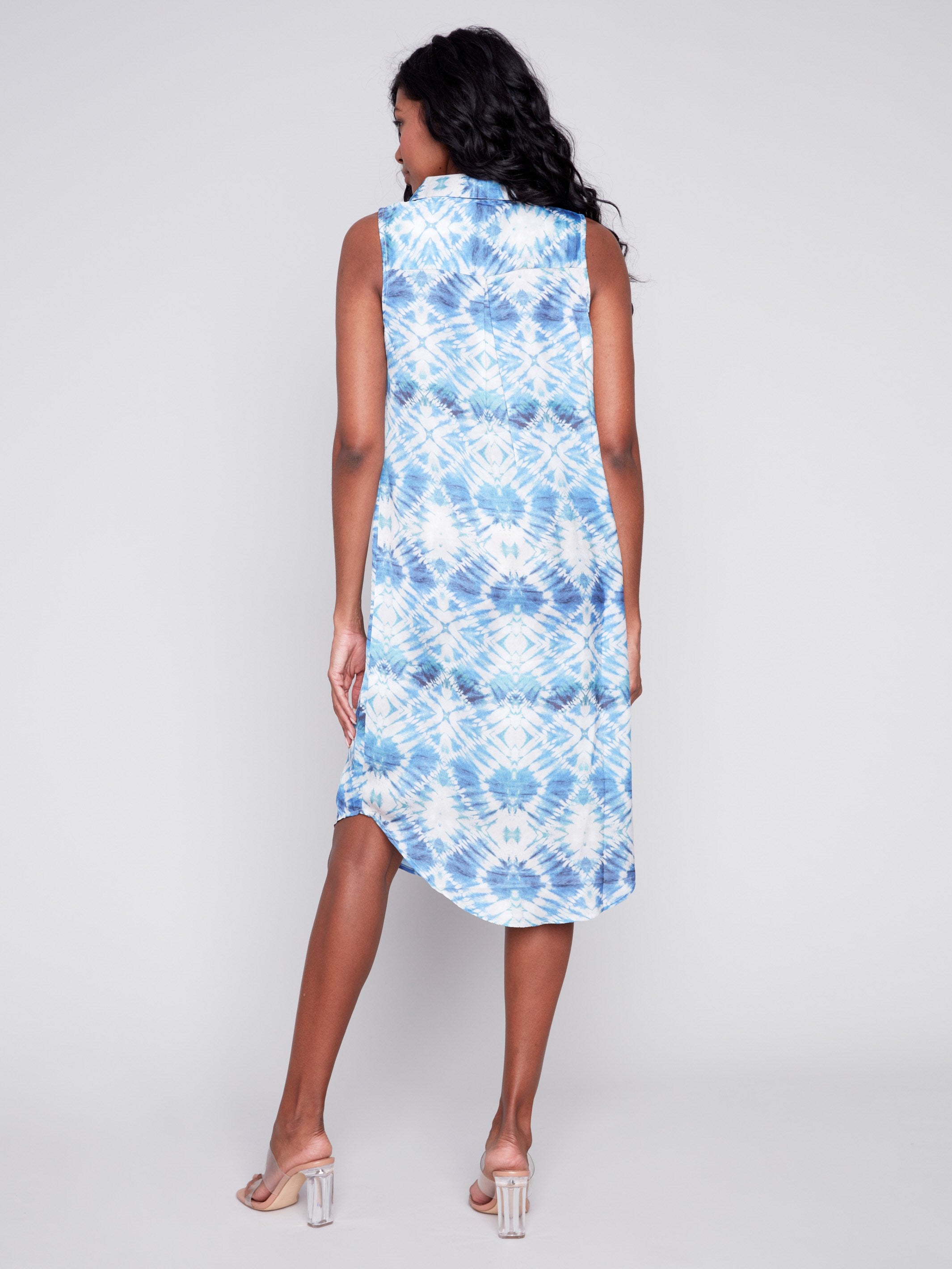 Printed Sleeveless Button-Front Dress - Harmony - Charlie B Collection Canada - Image 4