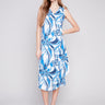 Printed Sleeveless Cotton Dress - Sky - Charlie B Collection Canada - Image 1
