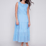 Printed Sleeveless Cotton Voile Dress - Blue - Charlie B Collection Canada - Image 5