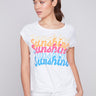 Printed Sleeveless Front Knot Top - Sunshine - Charlie B Collection Canada - Image 1