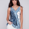 Printed Tie-Shoulder Satin Top - Paisley - Charlie B Collection Canada - Image 1