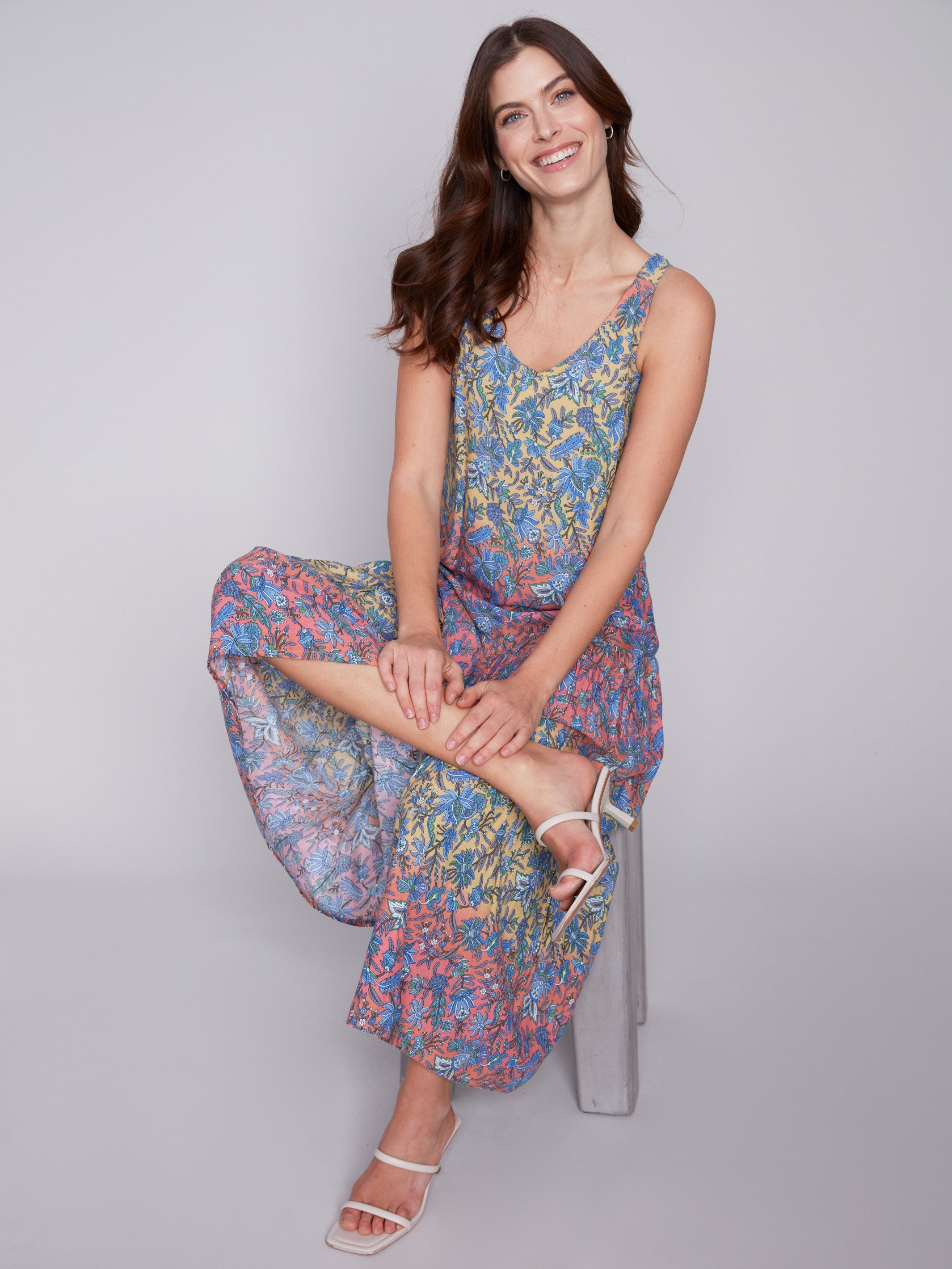 Printed Tiered Maxi Dress - Glory - Charlie B Collection Canada - Image 2