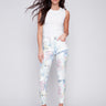 Printed Twill Pants with Hem Slit - Hawaii - Charlie B Collection Canada - Image 1