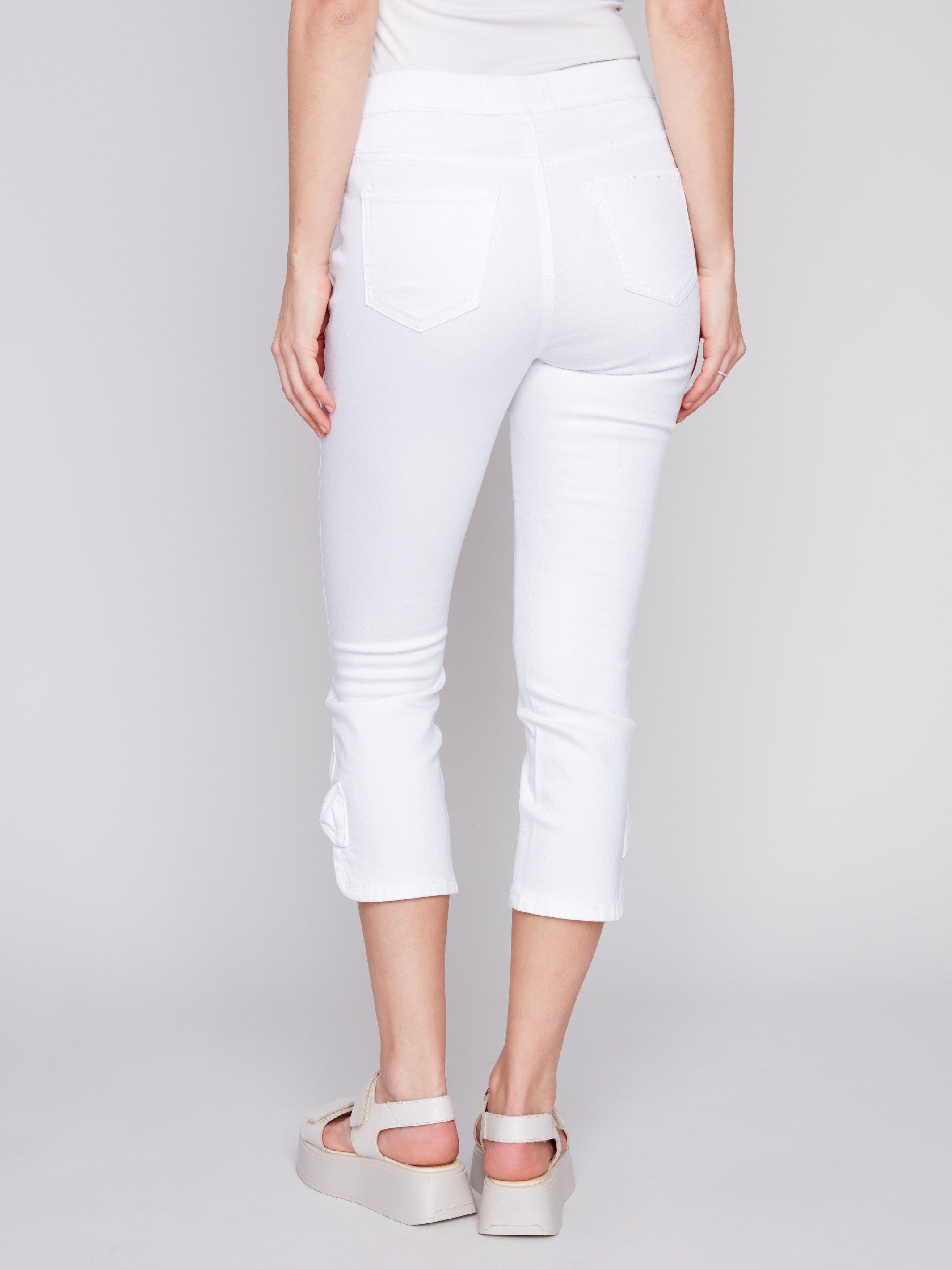 Pull-On Jeans with Bow Detail - White - Charlie B Collection Canada - Image 3