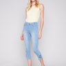 Pull-On Jeans with Bow Detail - Light Blue - Charlie B Collection Canada - Image 1