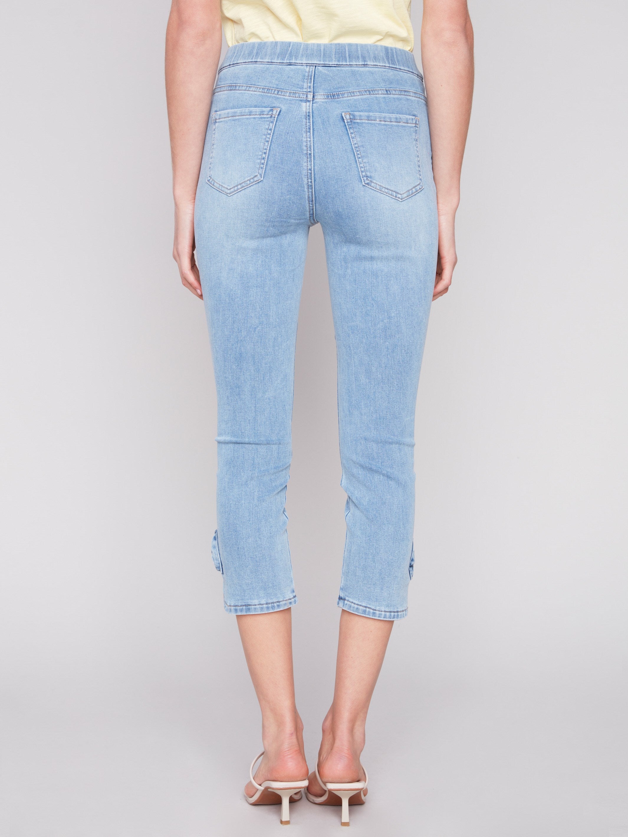 Pull-On Jeans with Bow Detail - Light Blue - Charlie B Collection Canada - Image 5