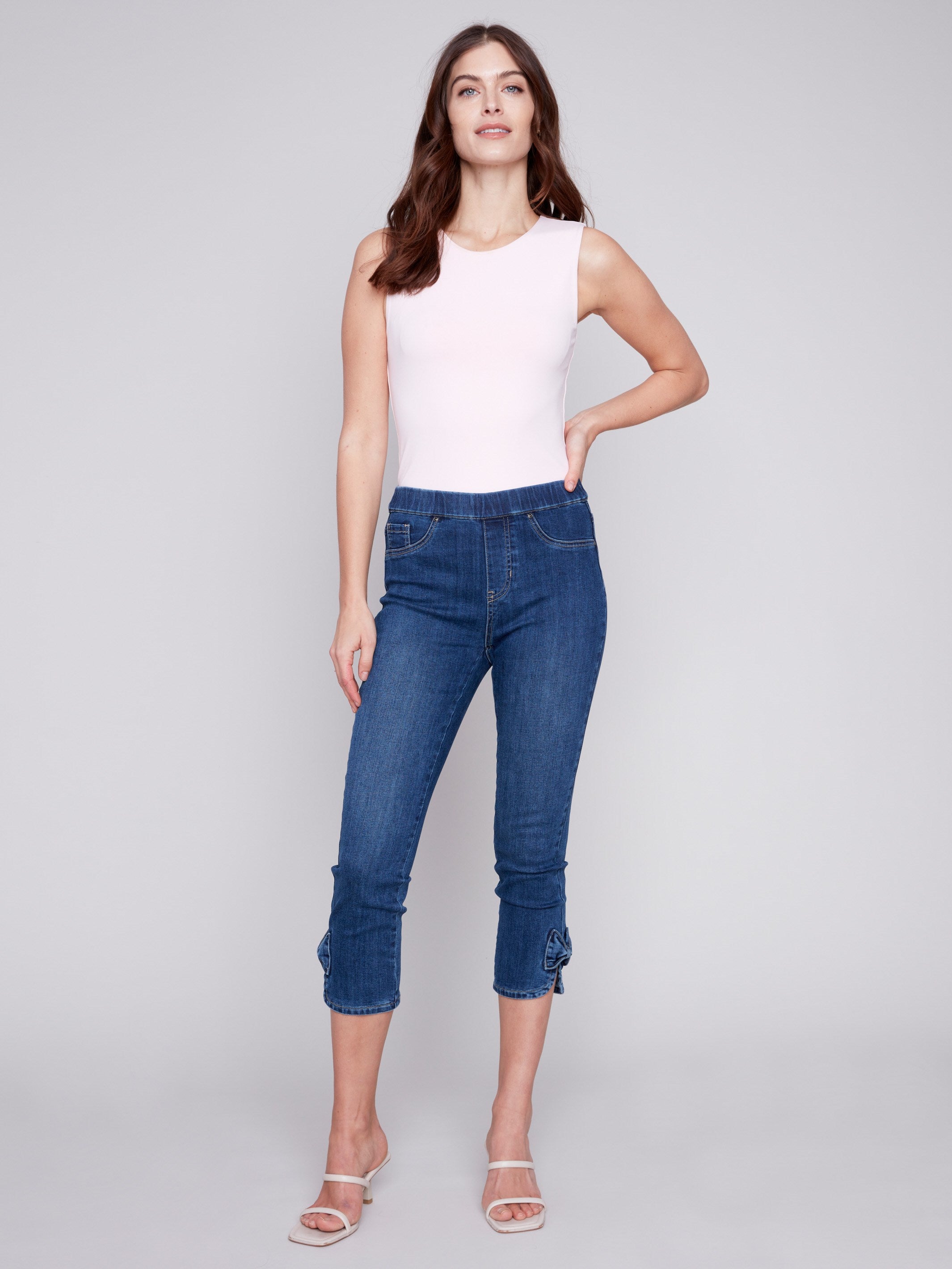 Pull-On Jeans with Bow Detail - Indigo - Charlie B Collection Canada - Image 4