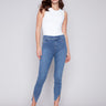 Pull-On Jeans with Split Hem - Medium Blue - Charlie B Collection Canada - Image 1