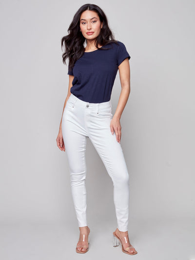 Pull-On Skinny Jeans - White - C5392 Charlie B Collection Canada