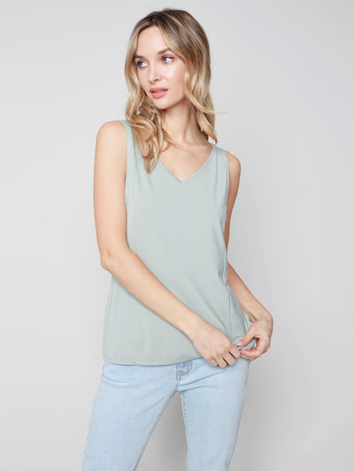 Reversible Bamboo Cami - Basil - C1243 Charlie B Collection Canada