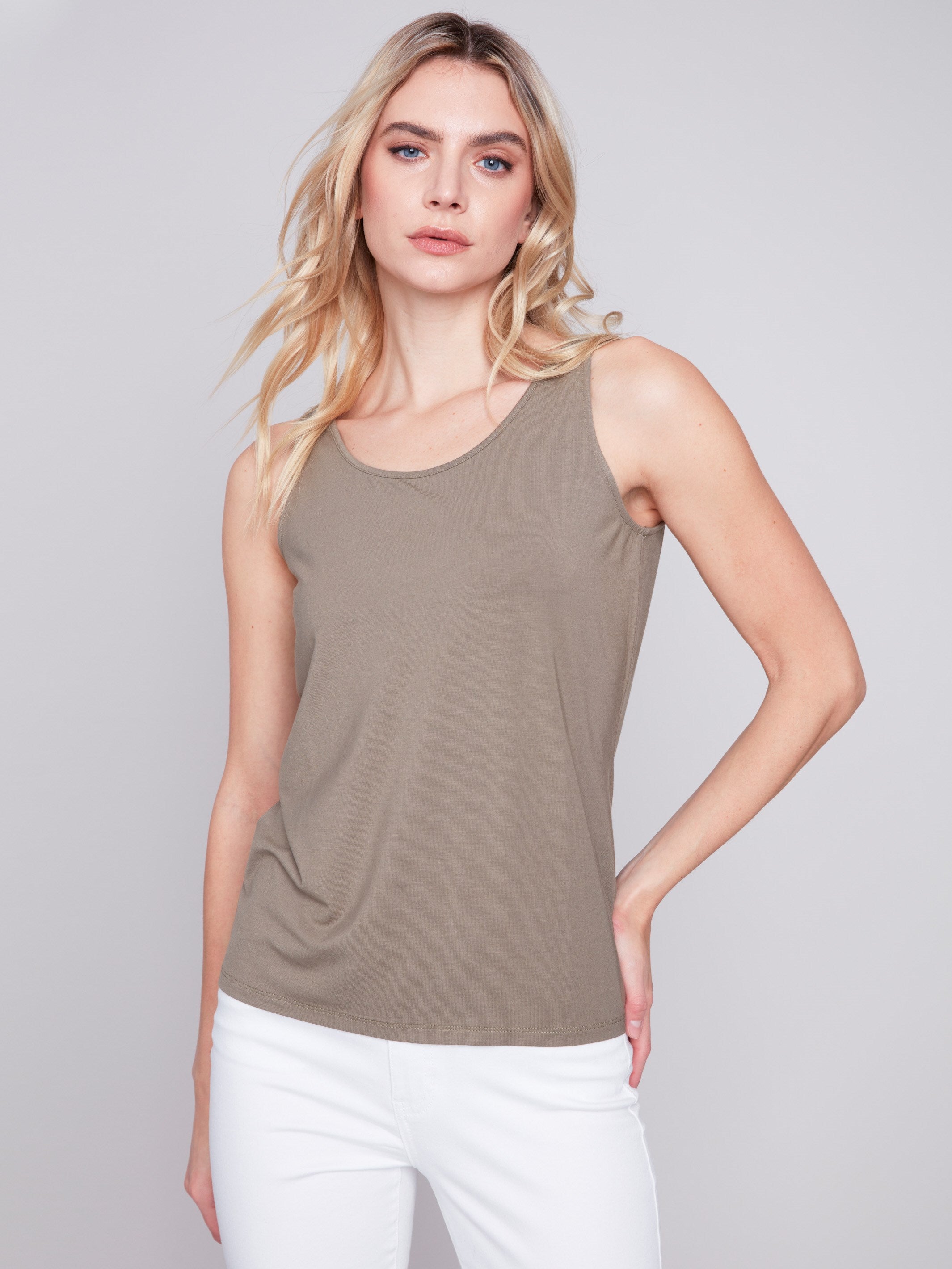 Reversible Bamboo Cami - Celadon - Charlie B Collection Canada - Image 2