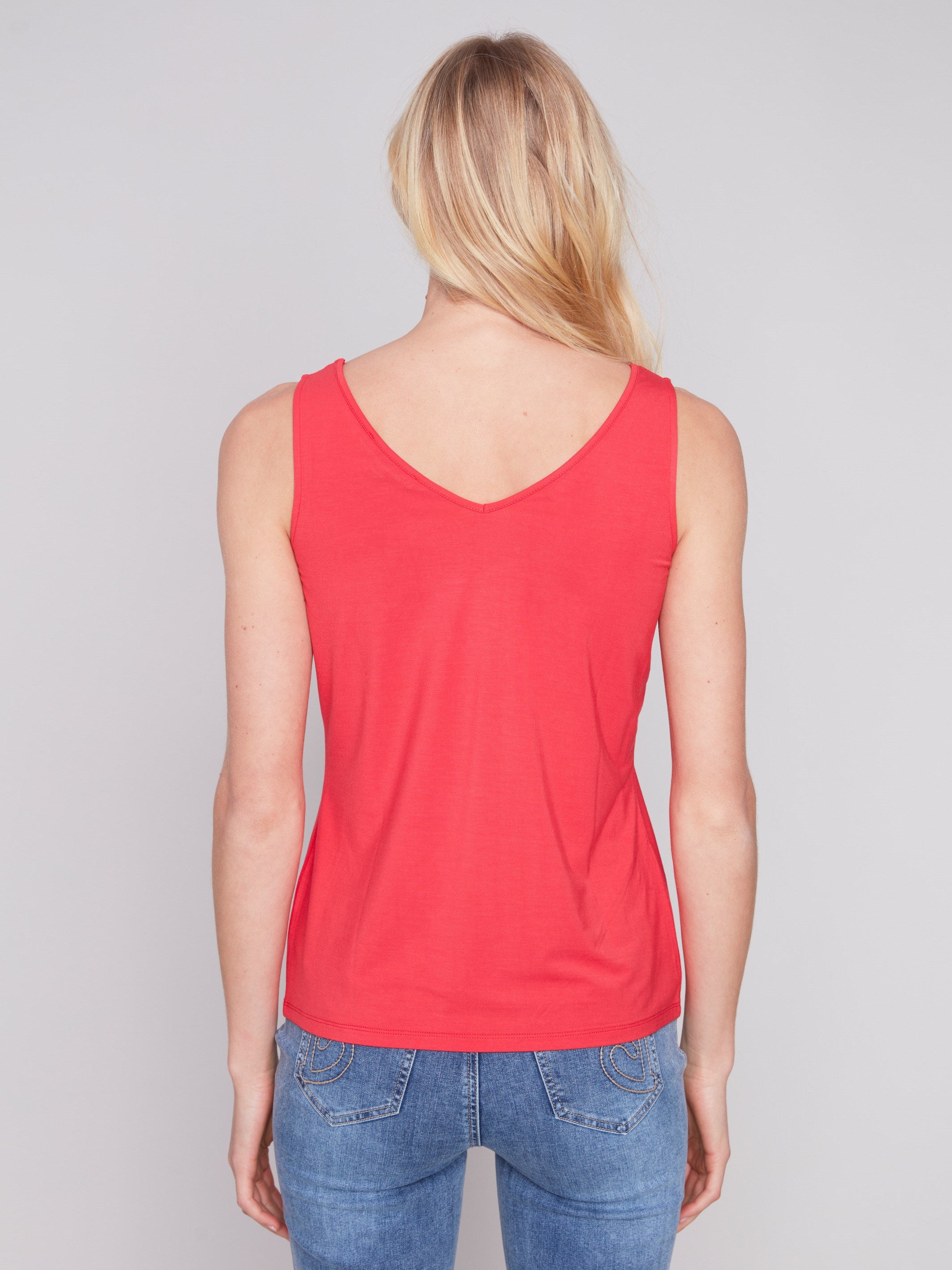 Reversible Bamboo Cami - Cherry - Charlie B Collection Canada - Image 2