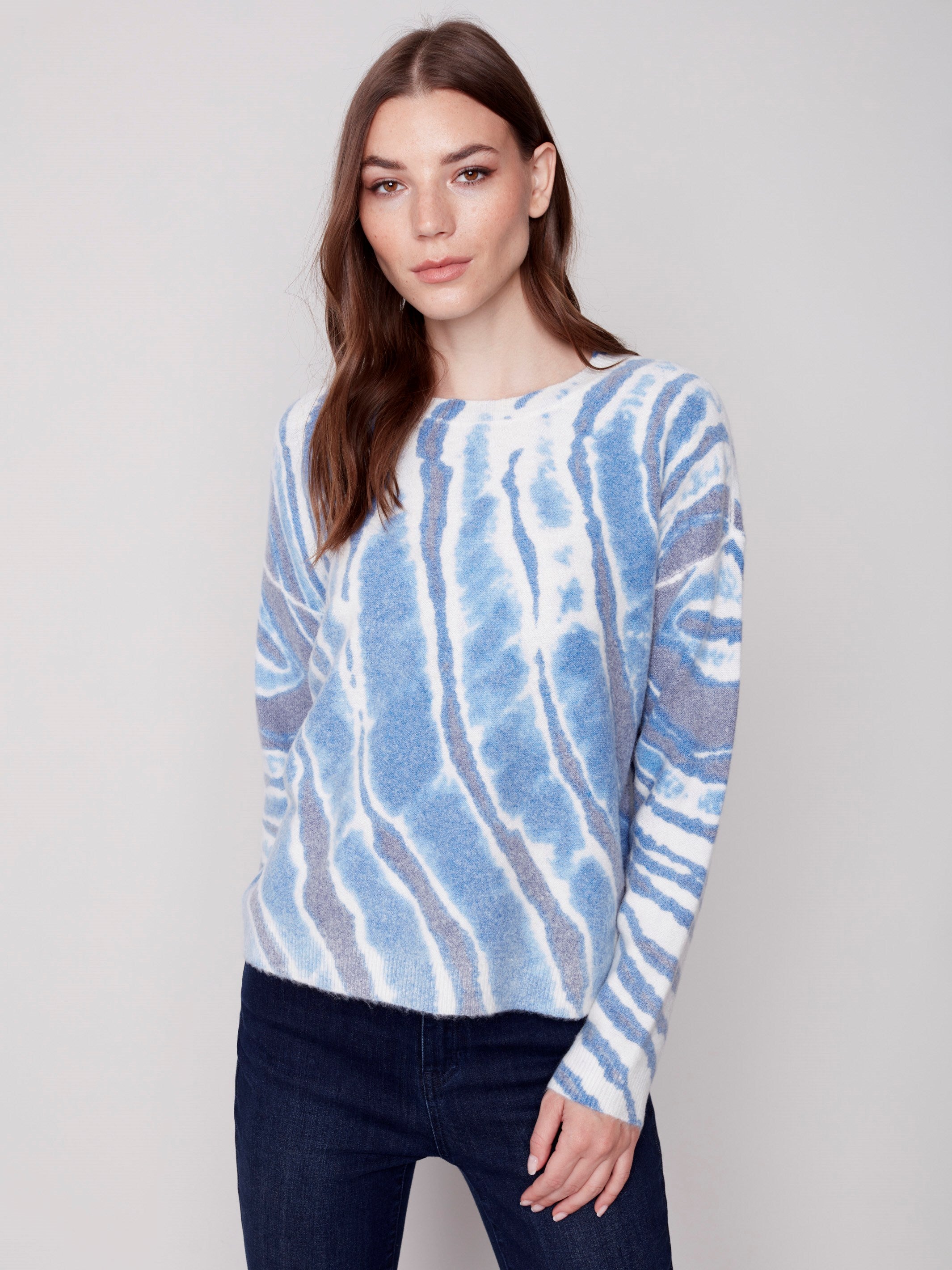 Reversible Printed Sweater - Denim