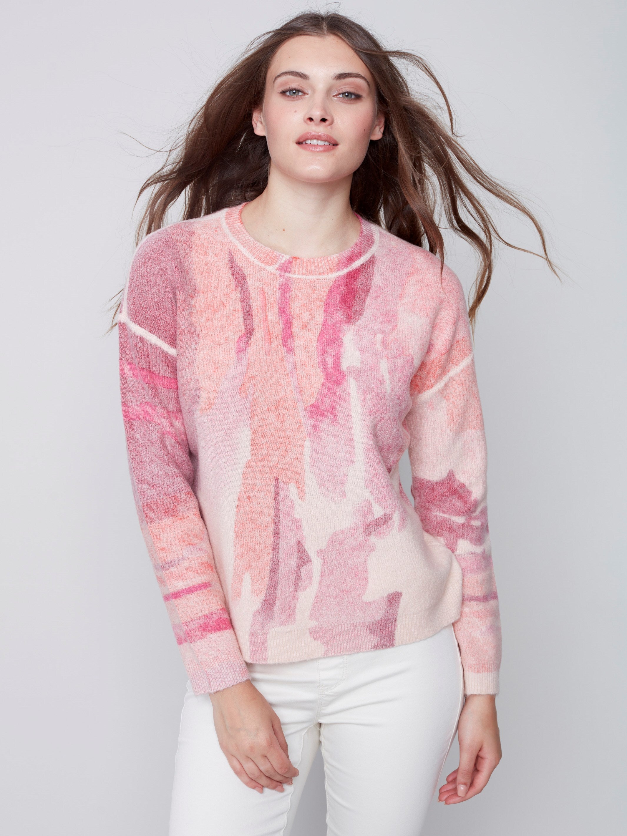 Reversible Printed Sweater - Orchid