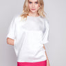 Satin Jersey Dolman Top - Natural - Charlie B Collection Canada - Image 1
