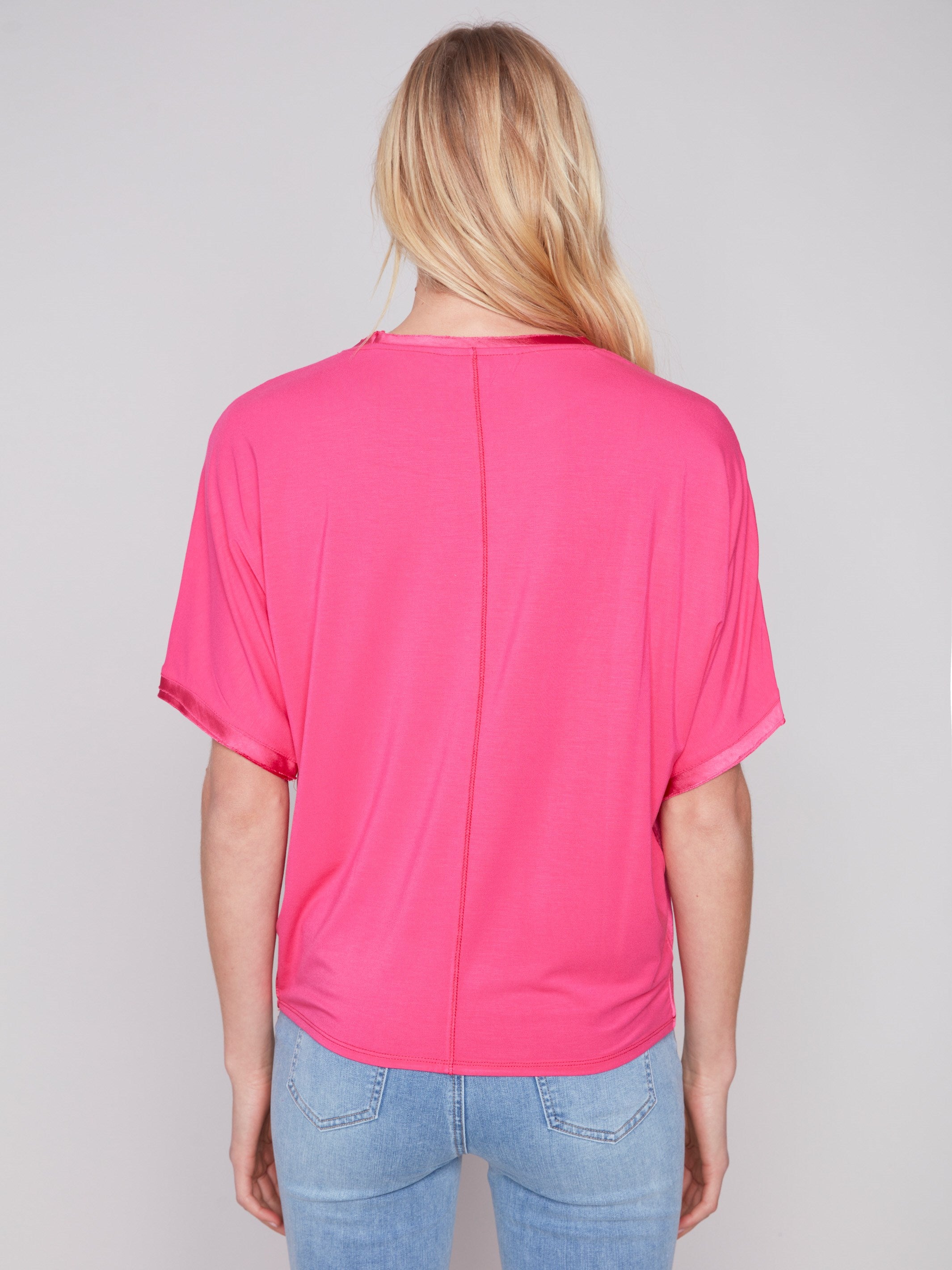 Satin Jersey Dolman Top - Punch - Charlie B Collection Canada - Image 2