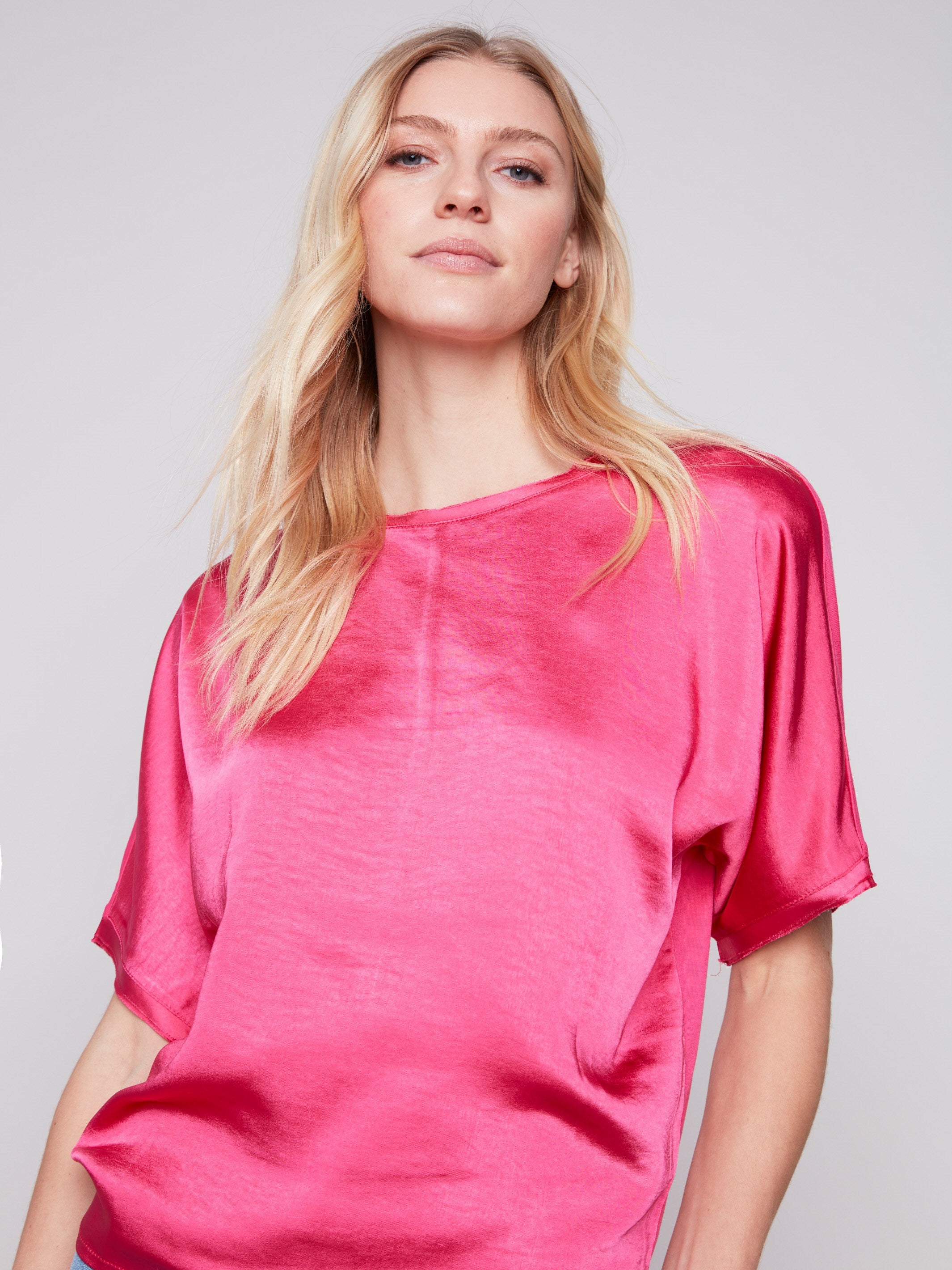 Satin Jersey Dolman Top - Punch - Charlie B Collection Canada - Image 4
