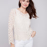 Scalloped Crochet Top - Natural - Charlie B Collection Canada - Image 1