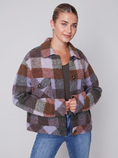 Plaid hotsell short jacket