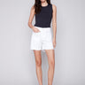 Shorts with Patch Pockets - White - Charlie B Collection Canada - Image 1