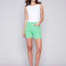 Shorts with Patch Pockets - Emerald - Charlie B Collection Canada - Image 1