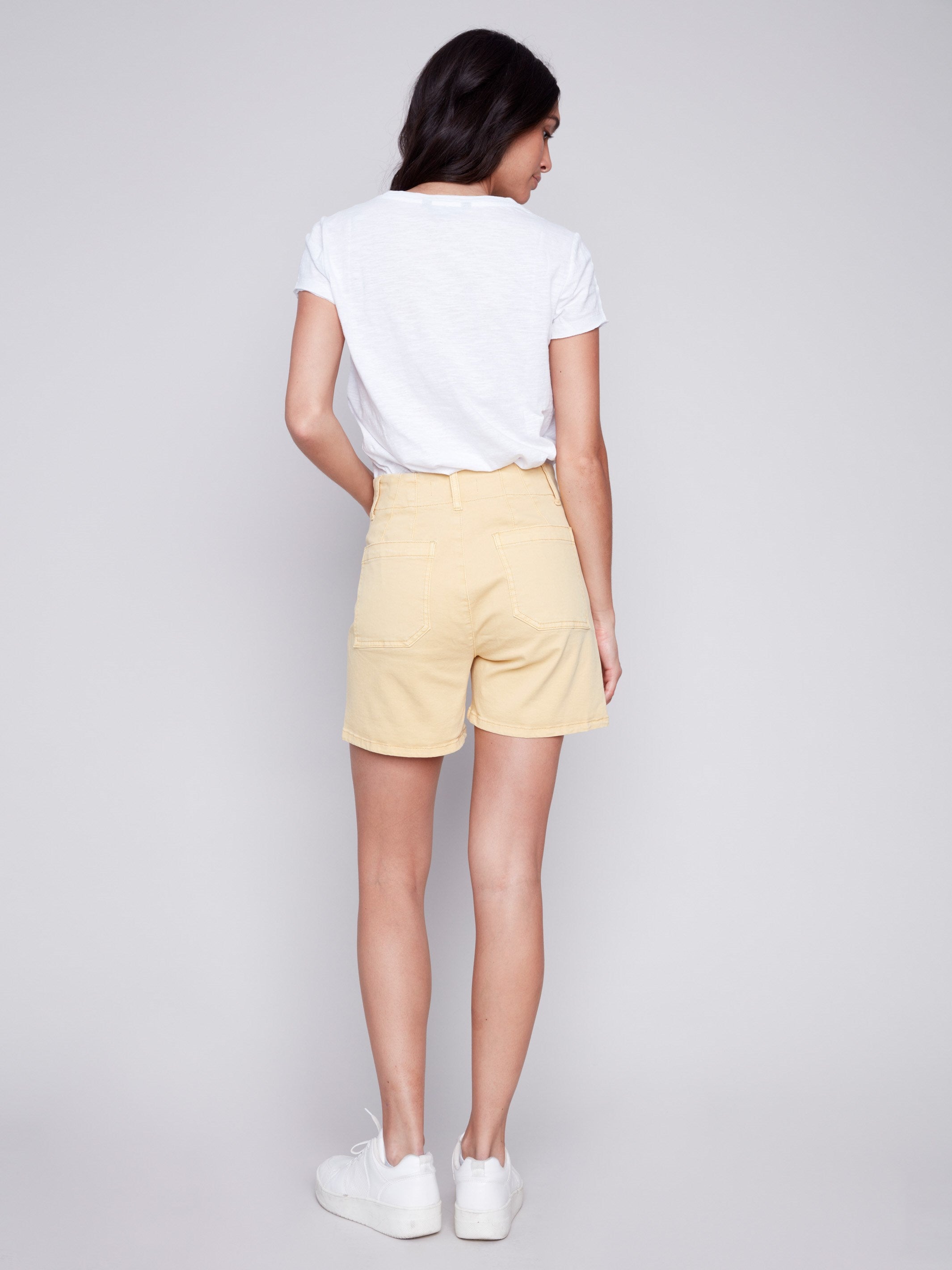 Shorts with Patch Pockets - Lemon - Charlie B Collection Canada - Image 2