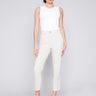 Side Slit Tapered Pants - Beige - Charlie B Collection Canada - Image 1