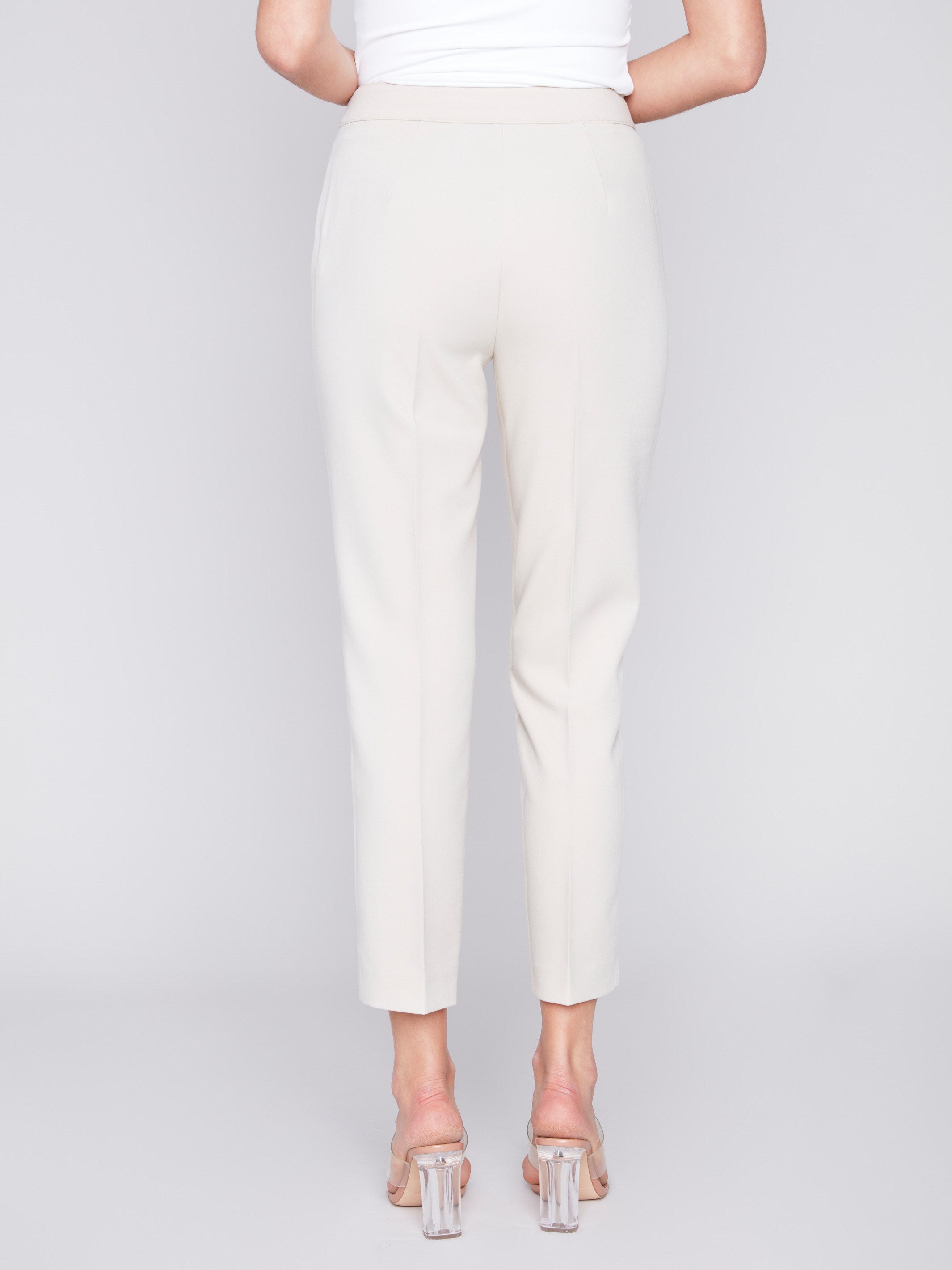 Side Slit Tapered Pants - Beige - Charlie B Collection Canada - Image 3