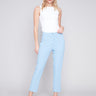 Side Slit Tapered Pants - Sky - Charlie B Collection Canada - Image 1