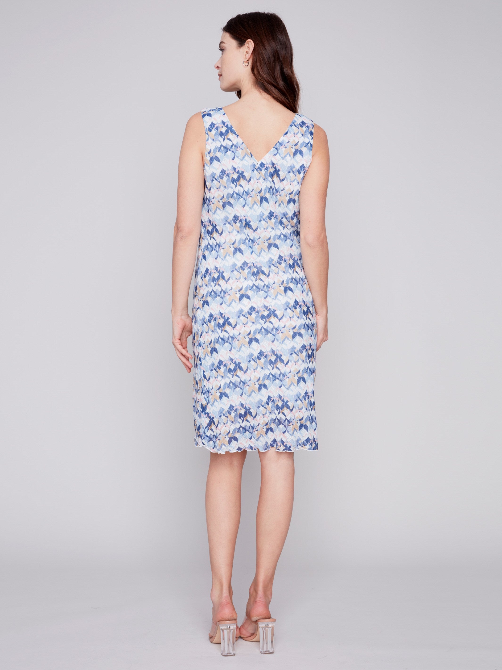Sleeveless Printed Cotton Gauze Dress - Abstract - Charlie B Collection Canada - Image 4
