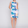 Sleeveless Printed Linen Dress - Abstract - Charlie B Collection Canada - Image 1
