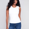 Sleeveless Super Stretch Top - White - Charlie B Collection Canada - Image 1