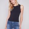 Sleeveless Super Stretch Top - Black - Charlie B Collection Canada - Image 1