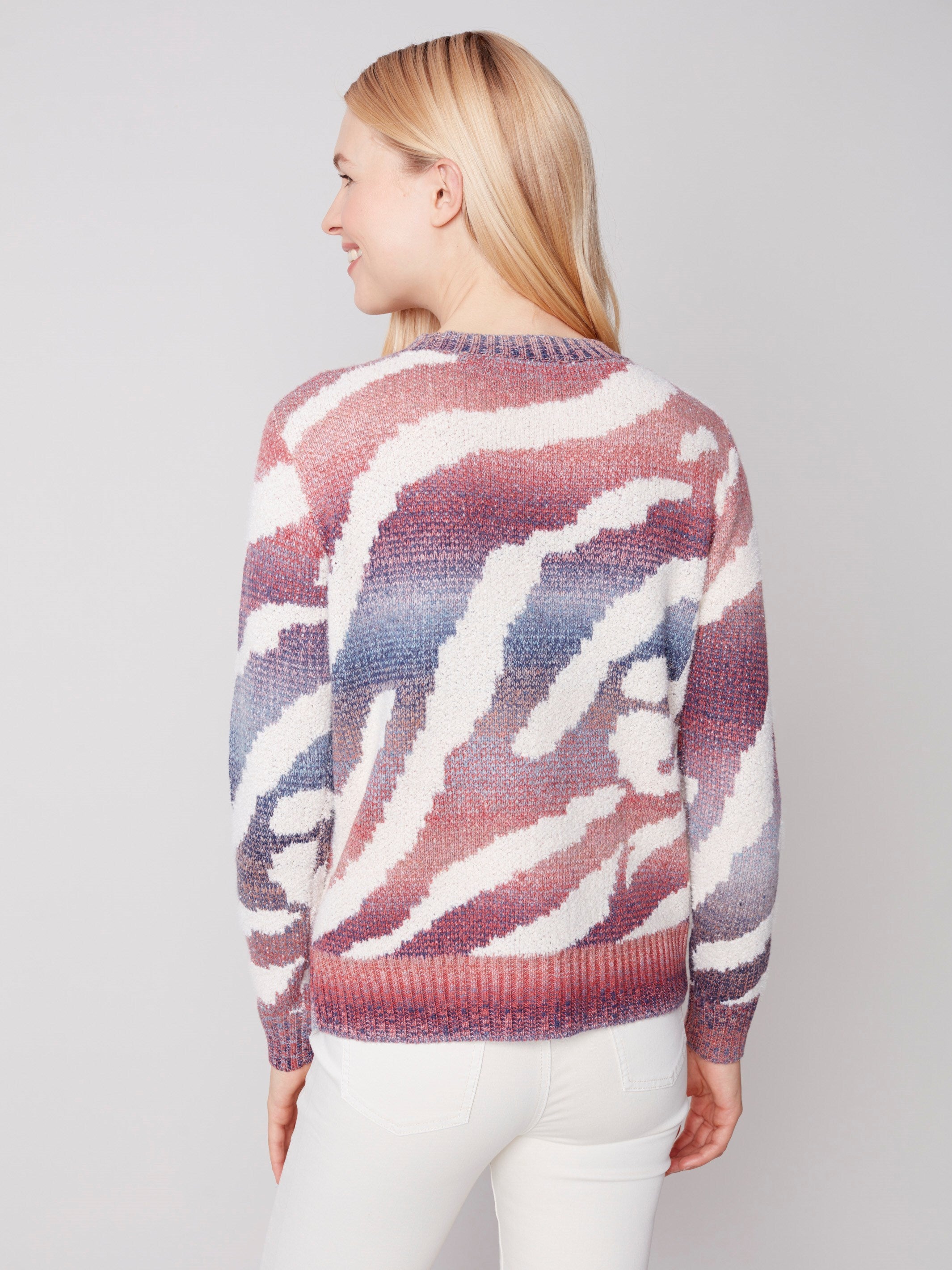 Chandail en tricot teint par espacement - Rubis