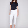 Stretch Pull-On Capri Pants - White - Charlie B Collection Canada - Image 1