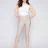 Stretch Pull-On Capri Pants - Greige - Charlie B Collection Canada - Image 1