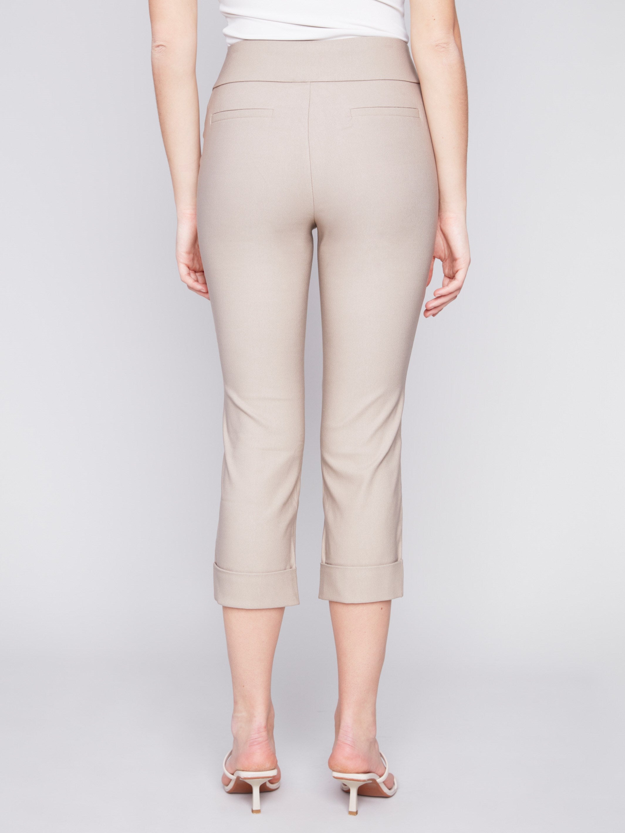 Stretch Pull-On Capri Pants - Greige - Charlie B Collection Canada - Image 4