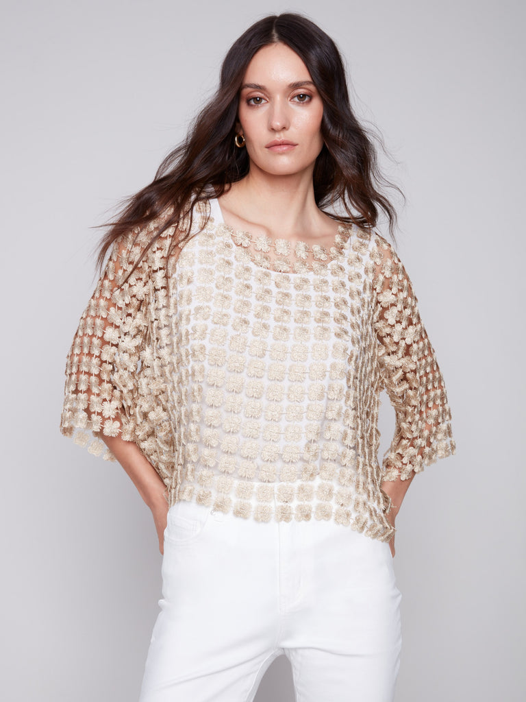 Charlie B Crochet Geometric Top main image 0