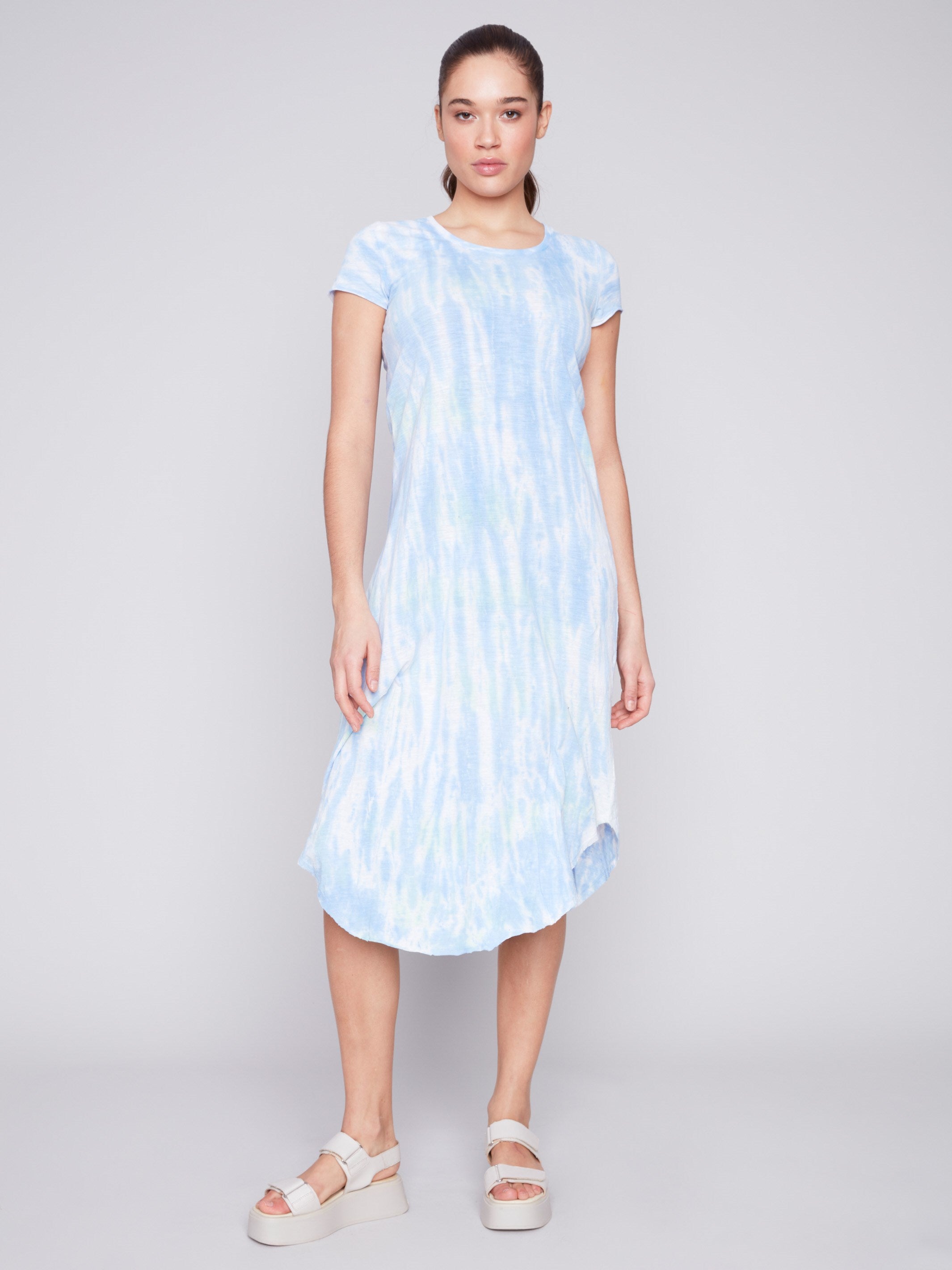 Tie-Dye Cotton Slub Dress - Amazon - Charlie B Collection Canada - Image 1