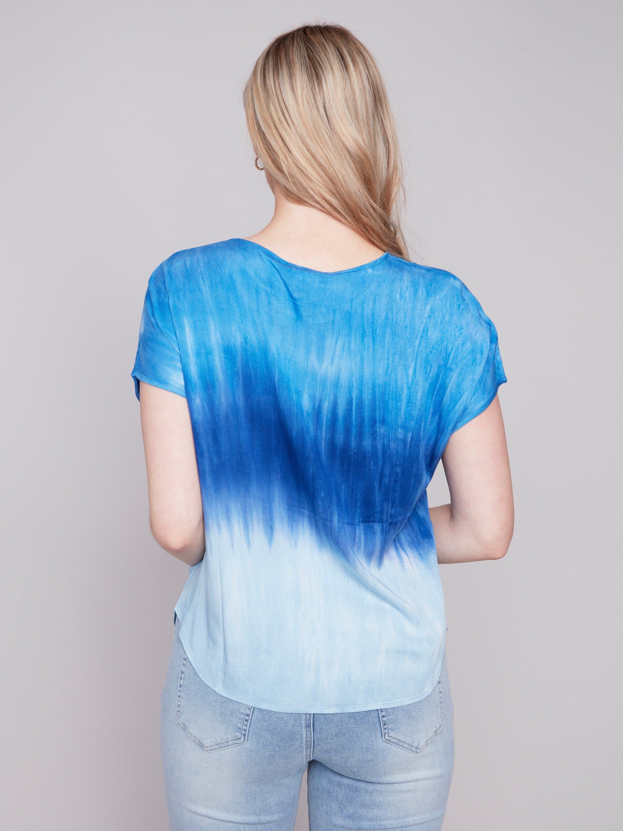 Tie Dye Dolman Top - Sky - Charlie B Collection Canada - Image 2