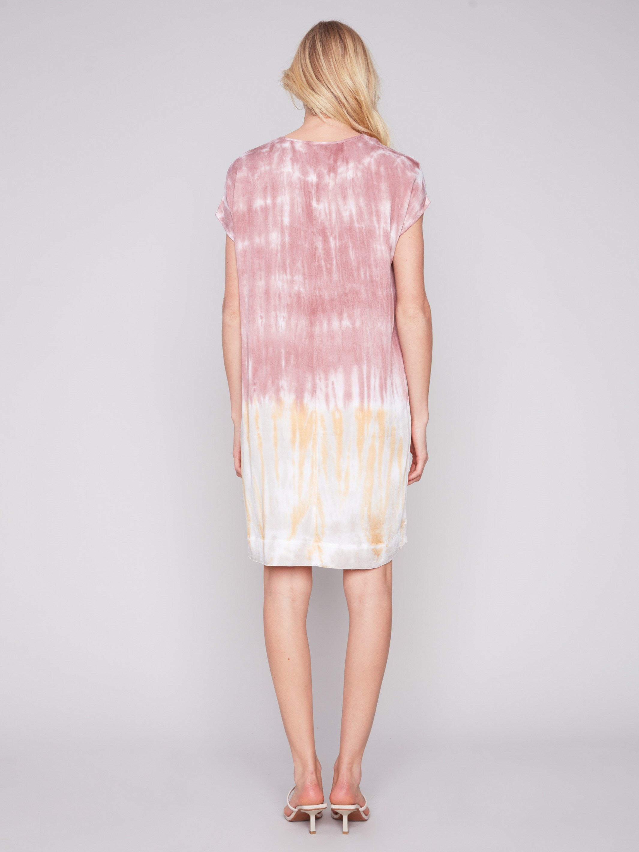 Tie-Dye Dress with Dolman Sleeves - Woodrose - Charlie B Collection Canada - Image 4