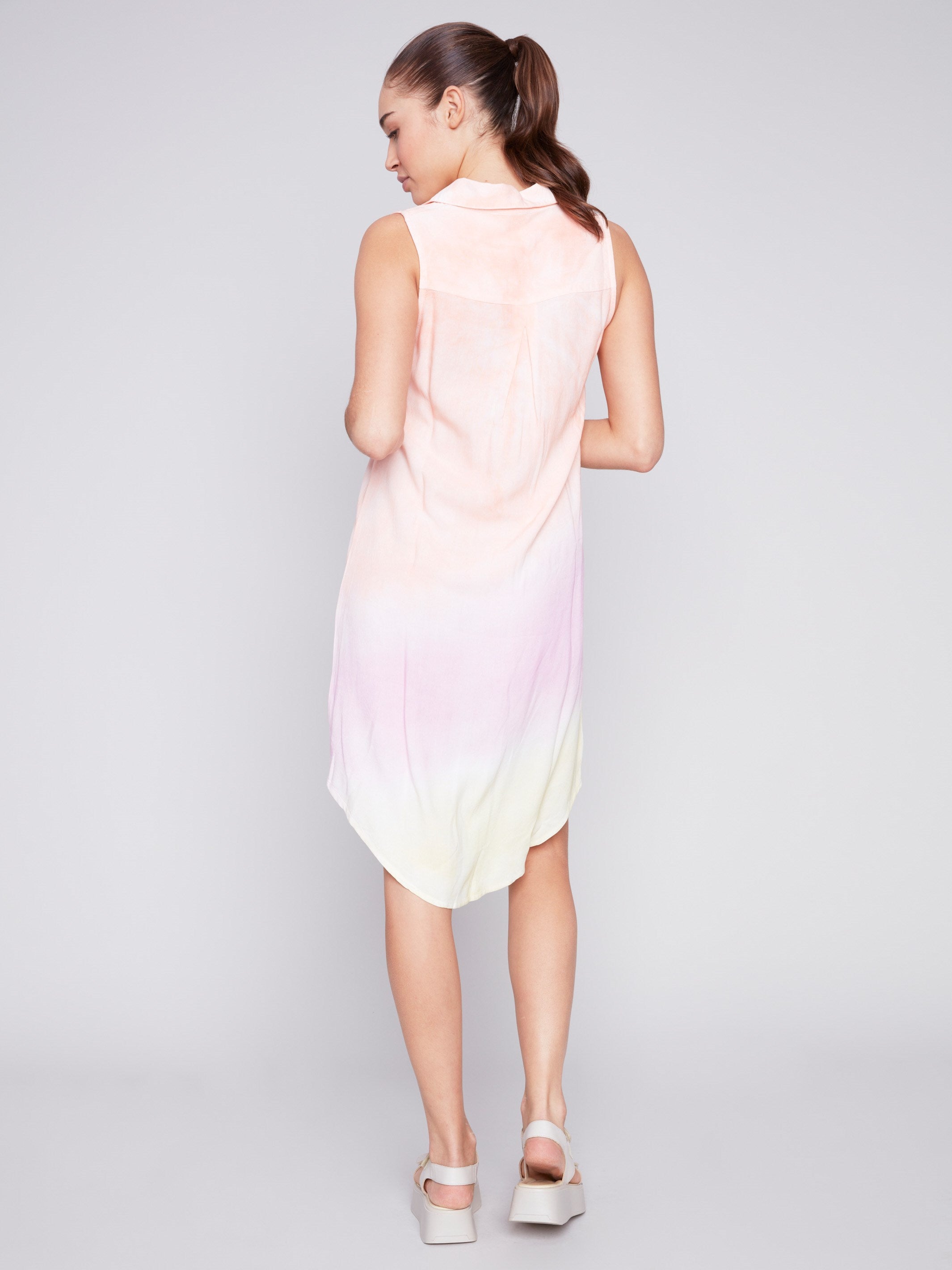 Tie-Dye Sleeveless Button-Front Dress - Dawn - Charlie B Collection Canada - Image 2