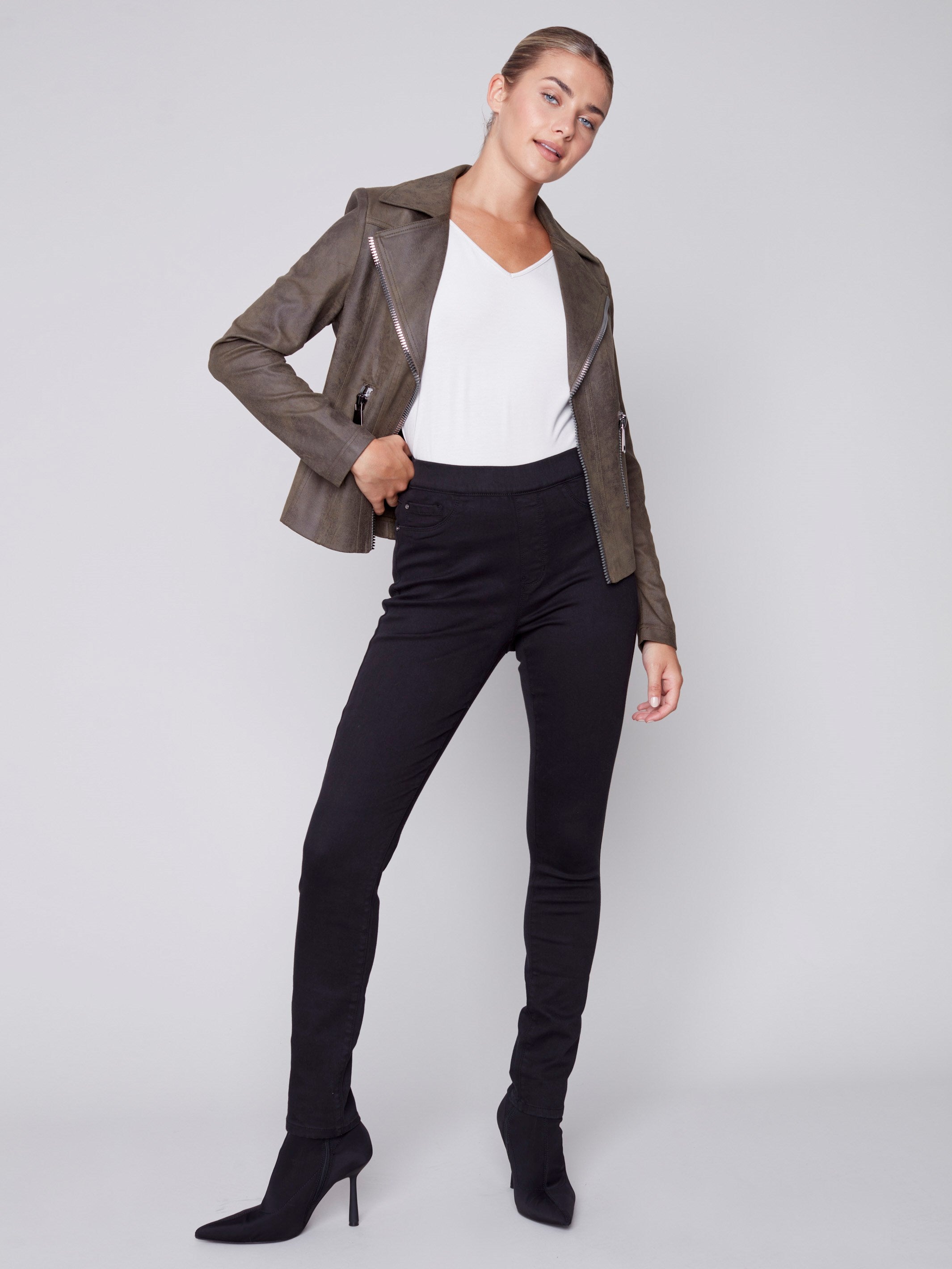 Vintage Faux Leather Perfecto Jacket - Spruce