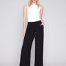 Wide Leg Pants with Drawstring - Black - Charlie B Collection Canada - Image 1