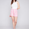 Yarn Dye Checkered Shorts - Light Punch - Charlie B Collection Canada - Image 1
