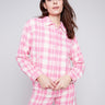 Yarn Dye Cropped Checkered Jacket - Light Punch - Charlie B Collection Canada - Image 1
